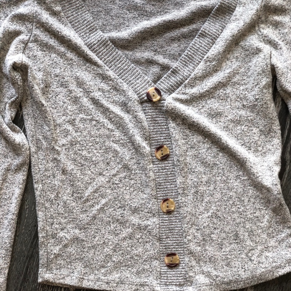Button up gray sweater - Picture 3 of 3